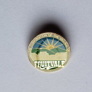 The Corporation Of the Village Of Fruitvale BC Enamel Brooch Lapel Pin